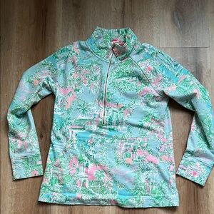 Lilly Pulitzer ⭐️ Green and Pink Patterned Top Size S